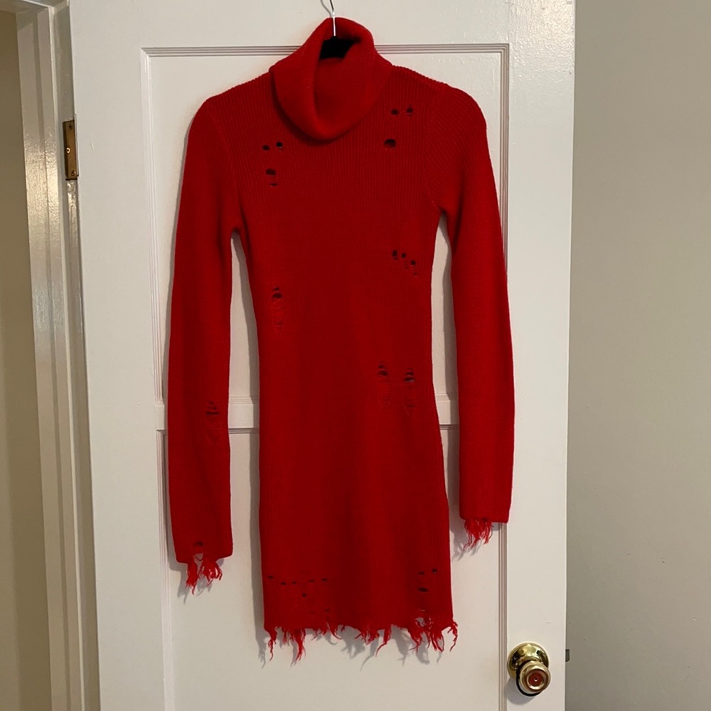 Lovers + Friends distressed sweater dress